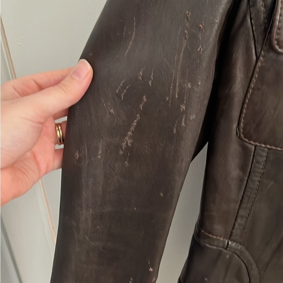 Women’s dark brown leather jacket - Picture 3 of 3